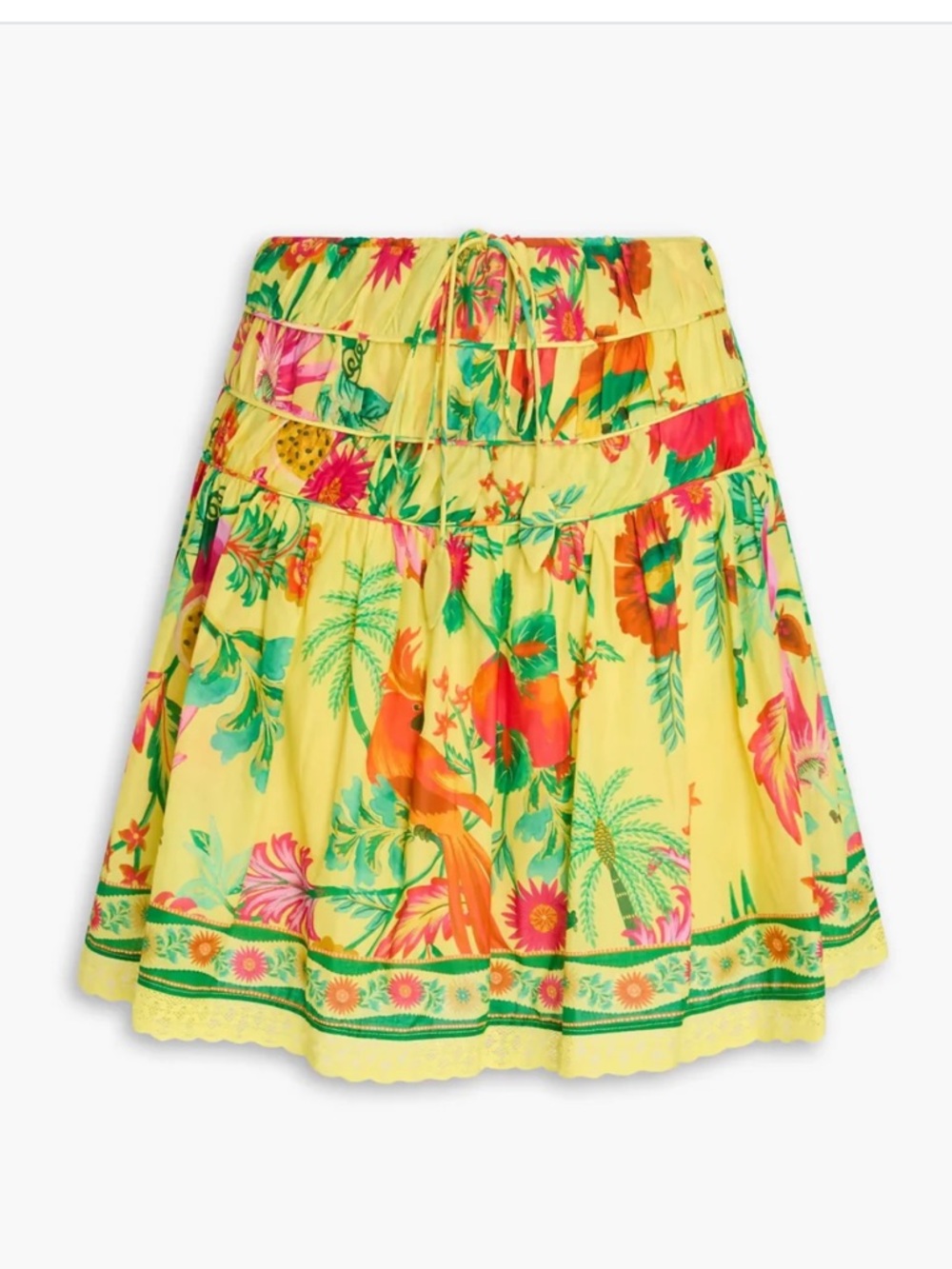 Farm Rio Yellow Delicate Fruit Garden Mini Skirt Size Small